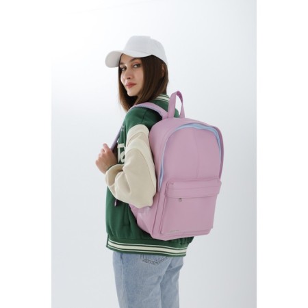 Women's backpack made of artificial leather, Textura, pink color-2