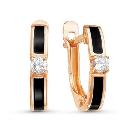 Earrings were minimized by the "classic", pink gilding, black color