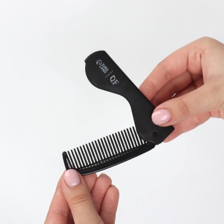 Folding comb “QF”, 17.5/9.7 × 3 cm, black color-6