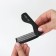 Folding comb “QF”, 17.5/9.7 × 3 cm, black color