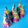 Paper cap “holiday”, balls and serpentine, set of 6 pcs.