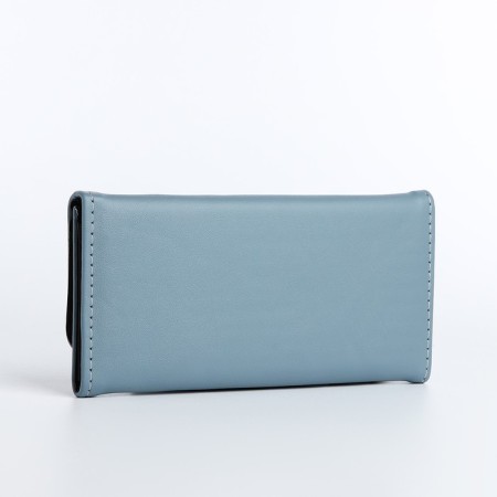 Women's wallet on magnet, blue color-1