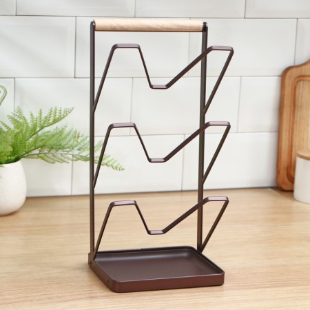 Loft lofte lines stand, 16 × 13 × 33.5 cm, brown color-1