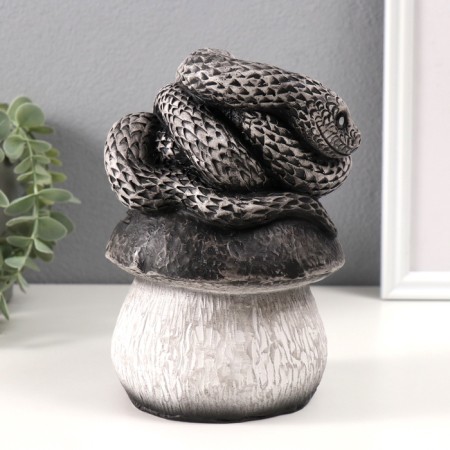 New Year's piggy bank "Snake on the mushroom" 12x11x18 cm-2