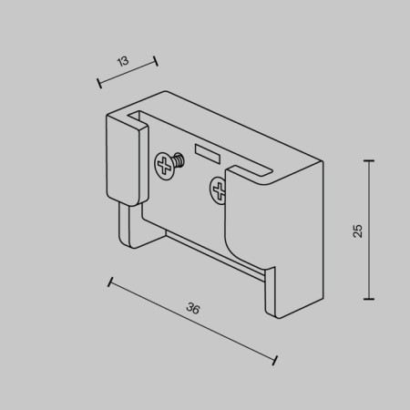 Components for textile suspension system Technical tra130becduo-b, 3.6x2.5x1.3 cm, black color-3