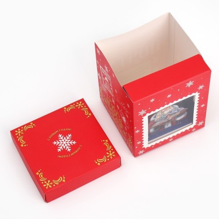 Folding box with 3D effect "Mail", 11 x 11 x 13 cm, New Year-7