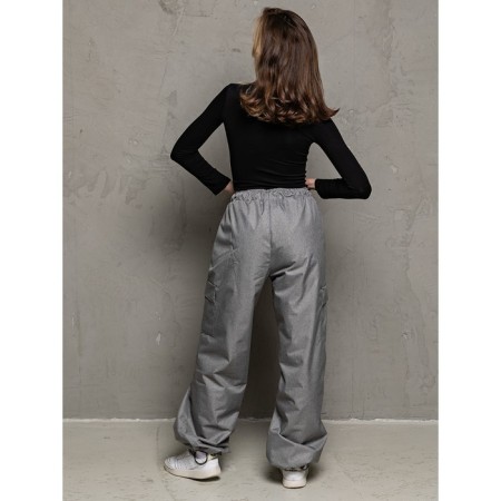 Dressed pants for children, height 152 cm, color gray melange-2