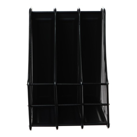 Vertical tray for papers, 3 compartments, metal mesh, black-2