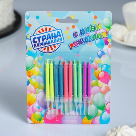 Candles in the cake "Color Flame", 6 cm, set 10 pcs-1