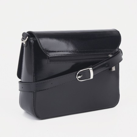 Female bag on a valve, outer pocket, black color-1