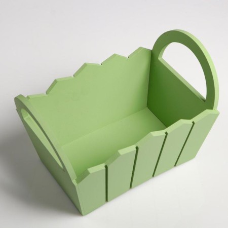 Wooden Kashpo 25.5 × 16.5 × 17.5 cm "Maria", side handles, MDF, olive-3