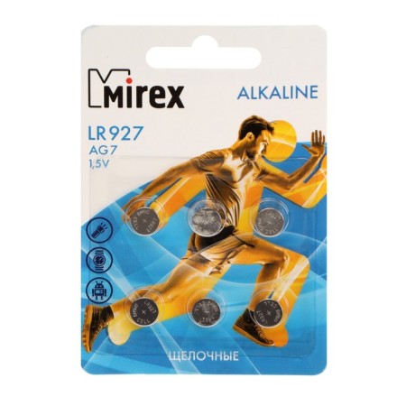 Alkalin Battery Mirex, LR927, AG7, 1.5V, Blister, 6 pcs