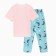 Female homemade set (T -shirt/pants), white/turquoise color, size 60