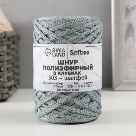 Swear flat cord is polyester in tolls 100m/170g (+/- 5%) sage - 503