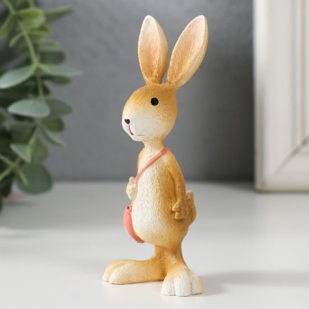 Souvenir Polystone "Bunny with a bag over the shoulder" 5x3.5x11 cm-3