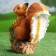 Garden figure "Squirrel with a nut on a stump" 25x12x23cm
