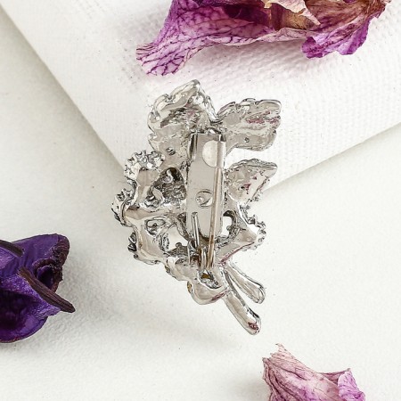 Brooch "Victor" Awakening, white-purple color in silver-1
