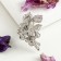 Brooch "Victor" Awakening, white-purple color in silver