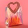 PVC gift package, pink, irrediscent, 20 x 18 x 10 cm