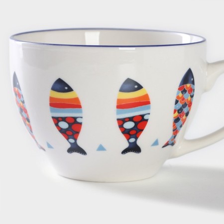 Tea steam porcelain share "Emelya", 2 items: a cup 250 ml, a saucer d = 15 cm, white color-3
