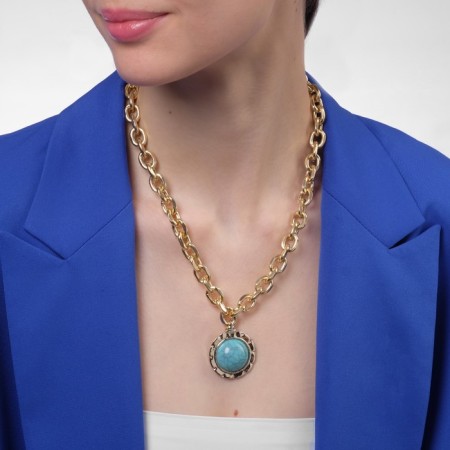 Piece "chain" Grand, blue color in gold, l = 42 cm-3