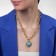 Piece "chain" Grand, blue color in gold, l = 42 cm