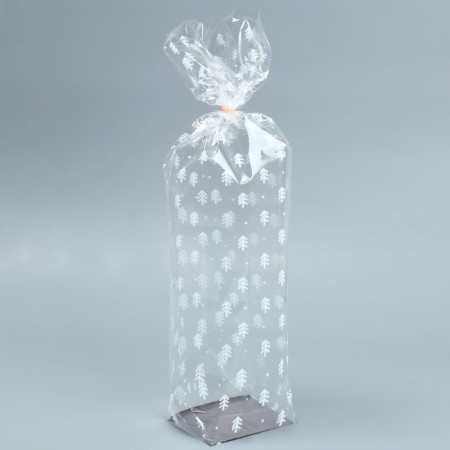 Gift package with a hard bottom "Christmas trees", 6 x 8 x 30 cm, New Year-1