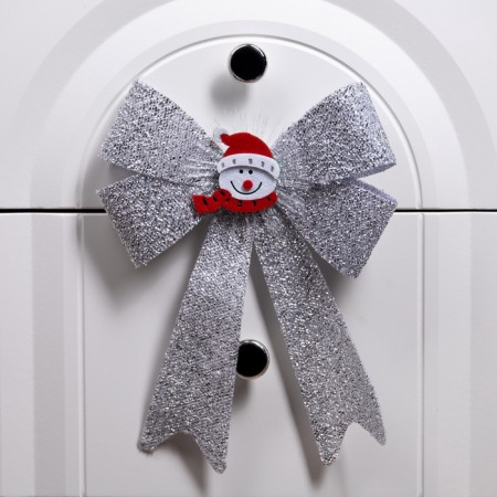 Light bow "Snowman Bow" 24x32 cm, 1 LED, batteries LR44x2 (included), flicker, glow of multi-2