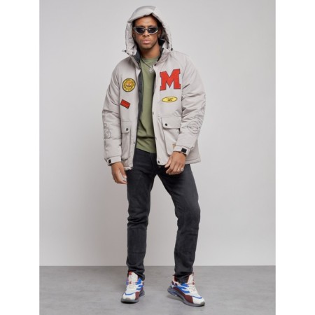 Winter male jacket, size 52, gray color-5