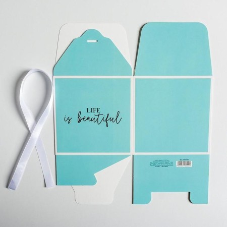 Gift folding box, packaging, Tiffany, 12 x 12 x 12 cm-4