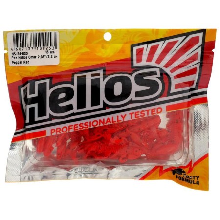 Bait silicone cancer Helios Omar Pepper Red, 5.2 cm, 15 pcs. (HS-24-030)-1