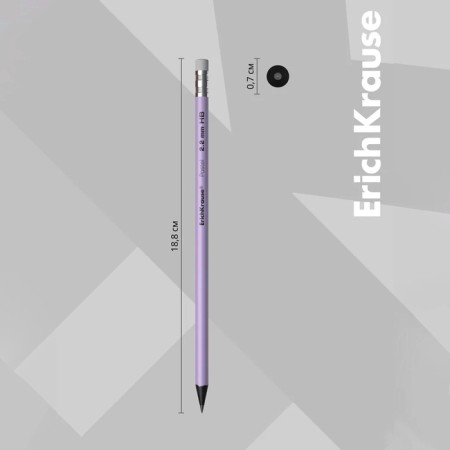 Chernographic pencil with Erichkrause "Pastel", HB, Grifel D = 2.2 mm, plastic, round in a tube, pastel mix-4