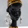 Souvenir Polystone stand "African in a golden device, with earrings in the ears" 25x15x15 cm