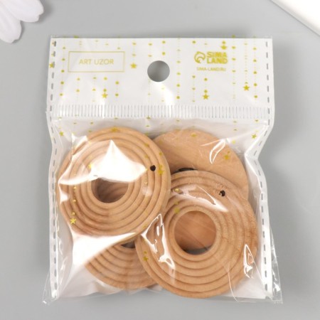 Decor for creativity wood "Circles" natural 4x4x0.5 cm-3