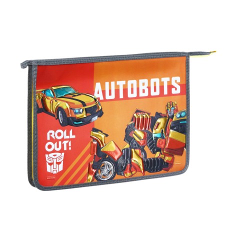 A4 notebook folder, with a zipper, with a metallic effect, transformers-3