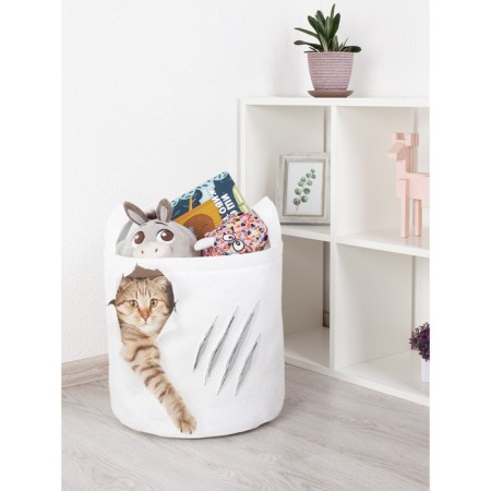 Basket for toys "Cat with a scratch, size 35x35 cm
