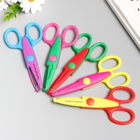 Scissors of embossed "Flower" (set 5 pcs) 13 cm mix-9