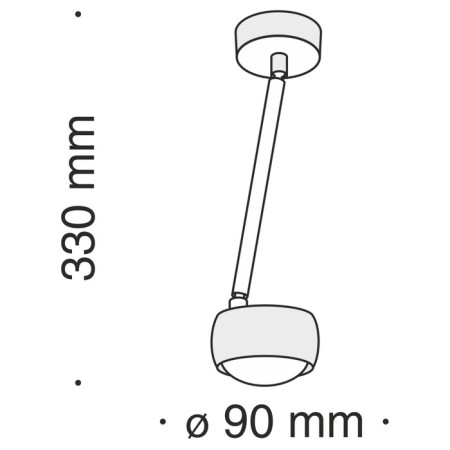 Ceiling light Technical Mod072CL-L8W3K, LED, 8 W, 90x90x330 mm, 750 lm, 3000k, white-1