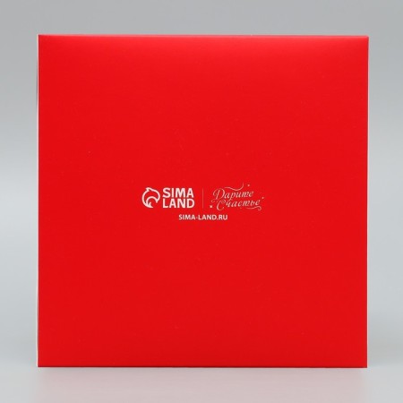 A folding box for a small cake “Happy New Year!”, 15 x 15 x 18 cm, New Year-4