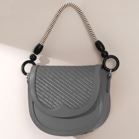 Handles for a bag, 2 pcs, waxed cord, 46 ± 1 × 4.5 cm, black color-4
