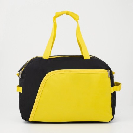 Sports bag with lightning, without lining, 2 outer pockets, black/yellow color-1