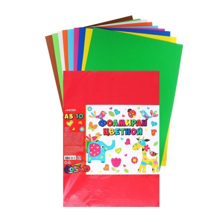 Foamiran color A3 2mm 10 sheets, 10 colors, Devente