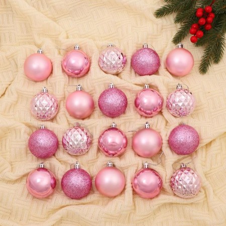 Set of balls plastic D-6 cm, 20 pcs "Nobile" pink