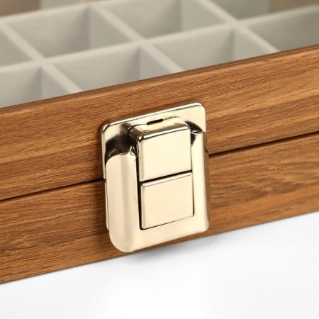 Stand for jewelry "Casket Wood" 24 cells, 16 × 21 × 5 cm, gray color in a tree-4