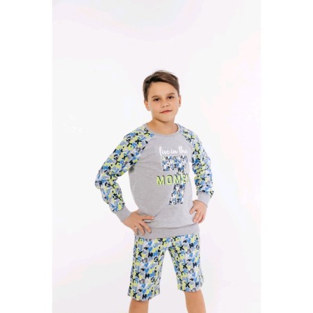 Sweatshirt for boys, height 140 cm, gray color, multicolor-2