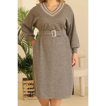 Women's dress, size 54, beige color-10
