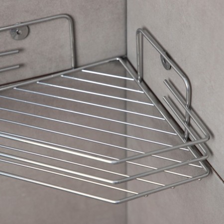 The bathroom shelf is angular, 20.5 × 20.5 × 6.5 cm, chromium color-2