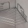 The bathroom shelf is angular, 20.5 × 20.5 × 6.5 cm, chromium color