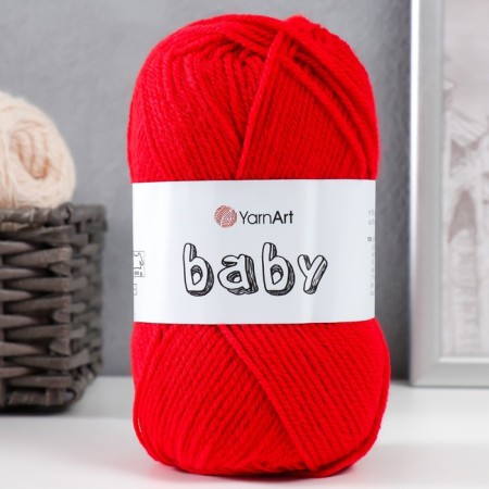 Baby yarn 100% acrylic 150m/50g (156 red)-1