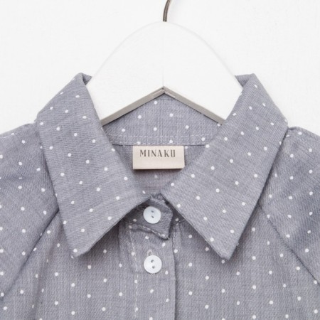 Рубашка детская MINAKU: Cotton collection цвет серый, рост 134-4